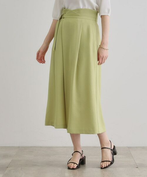 grove / グローブ ロング・マキシ丈スカート | エレガントに着こなすラップ風タックスカート | 詳細1