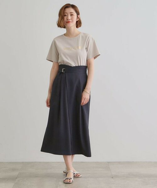grove / グローブ ロング・マキシ丈スカート | エレガントに着こなすラップ風タックスカート | 詳細10