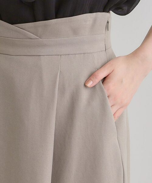 grove / グローブ ロング・マキシ丈スカート | エレガントに着こなすラップ風タックスカート | 詳細16