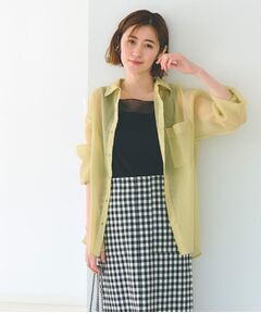 grove / グローブ シャツ・ブラウス | 【大人の抜け感スタイル】ストライプアソートシアーオーバーシャツ