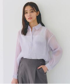 grove / グローブ シャツ・ブラウス | 【大人の抜け感スタイル】ストライプアソートシアーオーバーシャツ