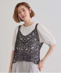 grove / グローブ シャツ・ブラウス | 1枚でお洒落に決まるレースビスチェ×ブラウスSET