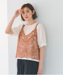 grove / グローブ シャツ・ブラウス | 1枚でお洒落に決まるレースビスチェ×ブラウスSET