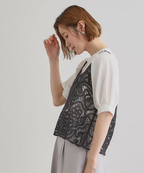 grove / グローブ シャツ・ブラウス | 1枚でお洒落に決まるレースビスチェ×ブラウスSET | 詳細9