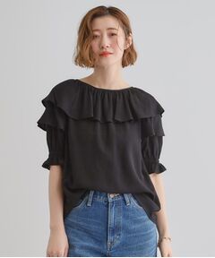 grove / グローブ シャツ・ブラウス | 麻調ダブルフリルブラウス