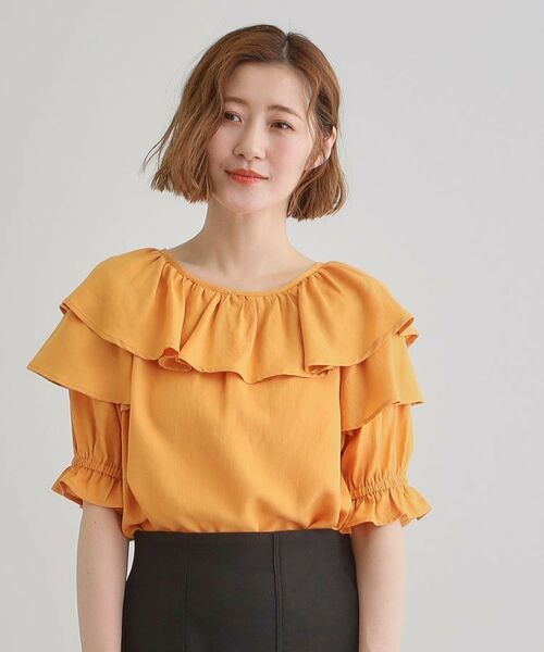 grove / グローブ シャツ・ブラウス | 麻調ダブルフリルブラウス | 詳細10
