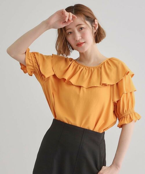 grove / グローブ シャツ・ブラウス | 麻調ダブルフリルブラウス | 詳細11