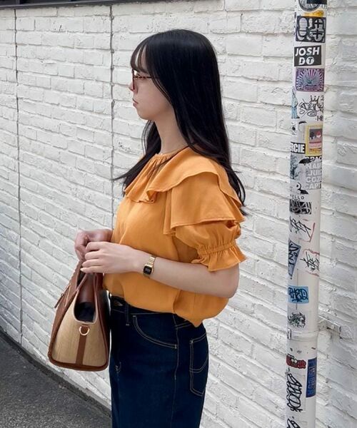 grove / グローブ シャツ・ブラウス | 麻調ダブルフリルブラウス | 詳細13