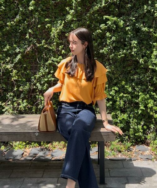 grove / グローブ シャツ・ブラウス | 麻調ダブルフリルブラウス | 詳細14