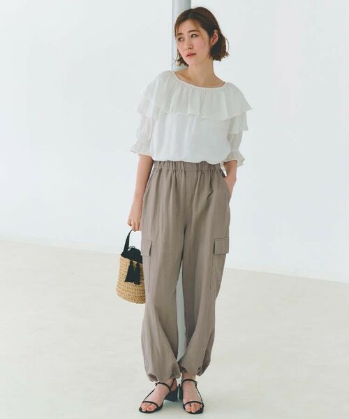 grove / グローブ シャツ・ブラウス | 麻調ダブルフリルブラウス | 詳細4