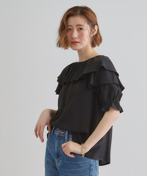 grove / グローブ シャツ・ブラウス | 麻調ダブルフリルブラウス | 詳細6