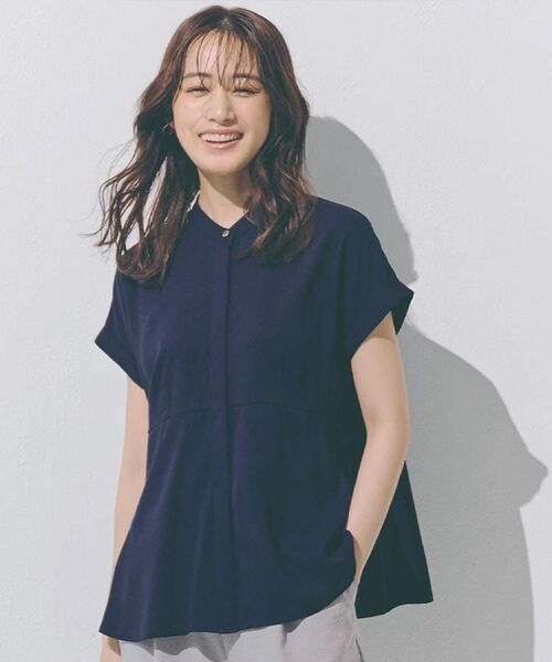 grove / グローブ シャツ・ブラウス | きちんと感もこなれ感も1枚で叶う 優秀ペプラムシャツブラウス(ネイビー(094))
