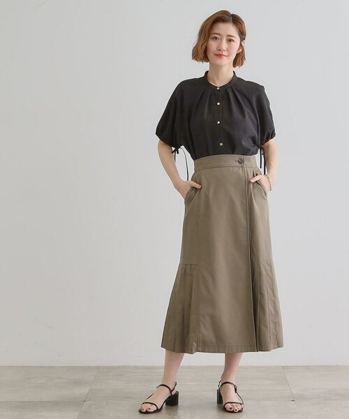 grove / グローブ シャツ・ブラウス | 【洗える・シワになりにくい】麻調スリーブドロストブラウス | 詳細13