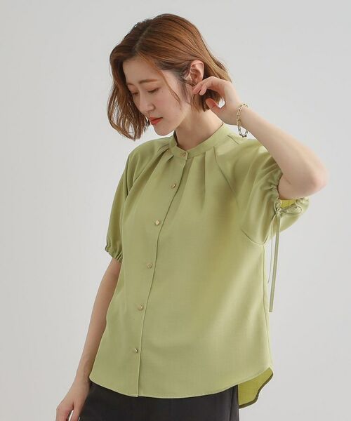 grove / グローブ シャツ・ブラウス | 【洗える・シワになりにくい】麻調スリーブドロストブラウス | 詳細17
