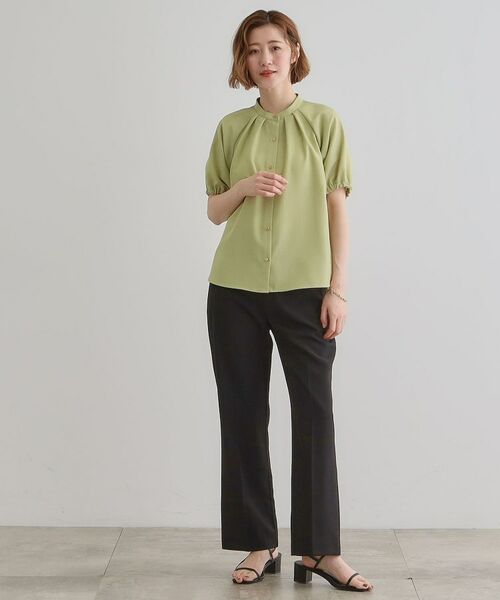 grove / グローブ シャツ・ブラウス | 【洗える・シワになりにくい】麻調スリーブドロストブラウス | 詳細18