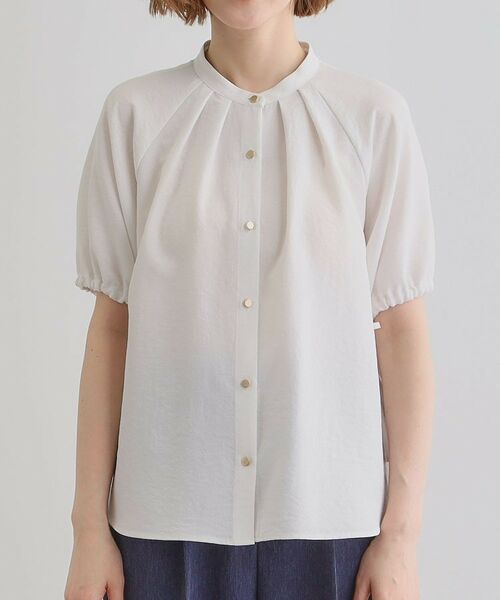 grove / グローブ シャツ・ブラウス | 【洗える・シワになりにくい】麻調スリーブドロストブラウス | 詳細21