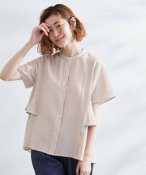 grove / グローブ シャツ・ブラウス | 【360°抜かりない】ストライプアソートバックフレアブラウス | 詳細9