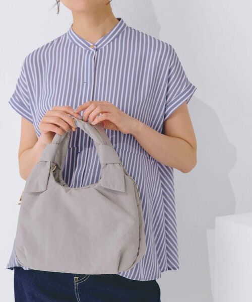 grove / グローブ トートバッグ | 【晴れの日も雨の日も】撥水アオリハンドルノットナイロン2WAYトート(ライトグレー(011))