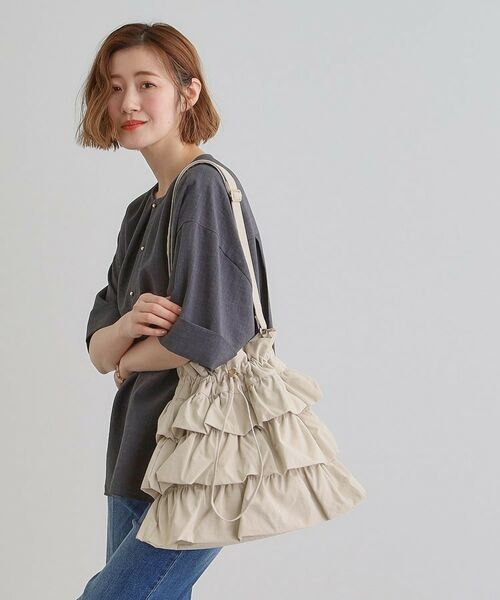 grove / グローブ ショルダーバッグ | 【晴れの日も雨の日も】撥水ティアードドロストショルダー | 詳細1