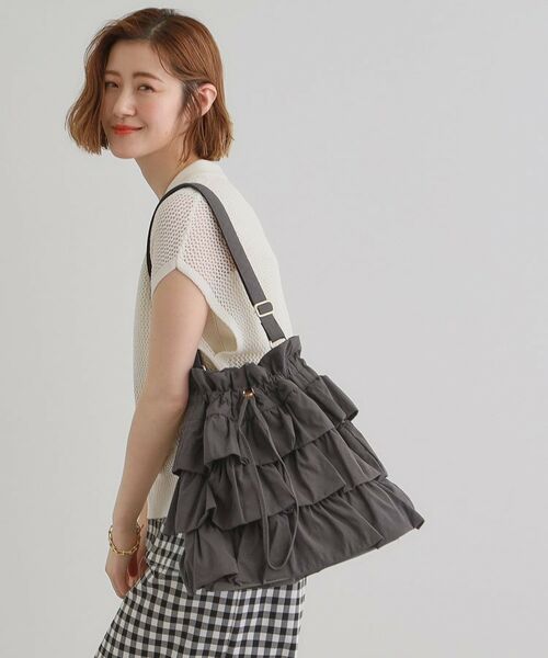 grove / グローブ ショルダーバッグ | 【晴れの日も雨の日も】撥水ティアードドロストショルダー | 詳細3