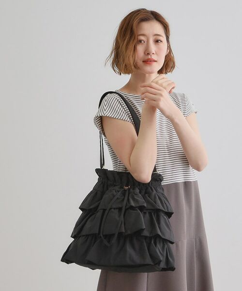 grove / グローブ ショルダーバッグ | 【晴れの日も雨の日も】撥水ティアードドロストショルダー | 詳細5