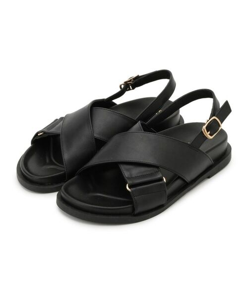 grove/グローブ クロスメタルフットベットサンダル ブラック(019) M(23.5cm~24.0cm) grove/グローブ クロスメタルフットベットサンダル ブラック(019) M(23.5cm~24.0cm)