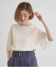 grove / グローブ ニット・セーター | 【嬉しい機能付き】やわらかドライタッチシアーフレアスリーブニット