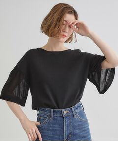 grove / グローブ ニット・セーター | 【嬉しい機能付き】やわらかドライタッチシアーフレアスリーブニット