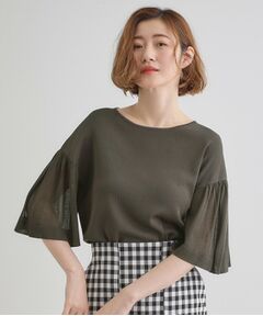 grove / グローブ ニット・セーター | 【嬉しい機能付き】やわらかドライタッチシアーフレアスリーブニット