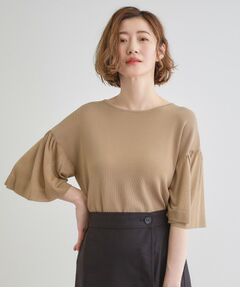 grove / グローブ ニット・セーター | 【嬉しい機能付き】やわらかドライタッチシアーフレアスリーブニット