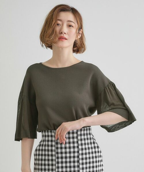 grove / グローブ ニット・セーター | 【嬉しい機能付き】やわらかドライタッチシアーフレアスリーブニット | 詳細10