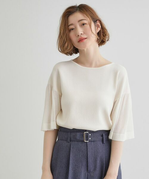 grove / グローブ ニット・セーター | 【嬉しい機能付き】やわらかドライタッチシアーフレアスリーブニット | 詳細2