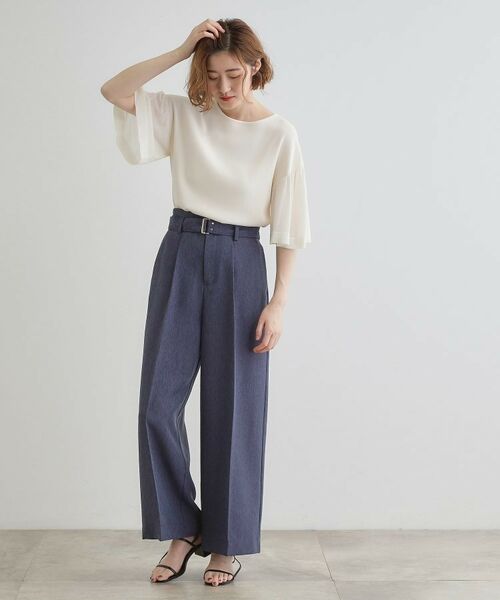 grove / グローブ ニット・セーター | 【嬉しい機能付き】やわらかドライタッチシアーフレアスリーブニット | 詳細3