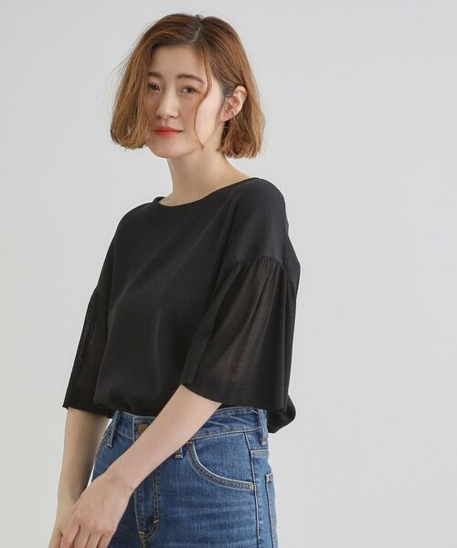 grove / グローブ ニット・セーター | 【嬉しい機能付き】やわらかドライタッチシアーフレアスリーブニット | 詳細5