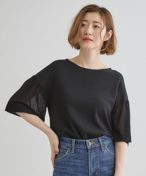 grove / グローブ ニット・セーター | 【嬉しい機能付き】やわらかドライタッチシアーフレアスリーブニット | 詳細6