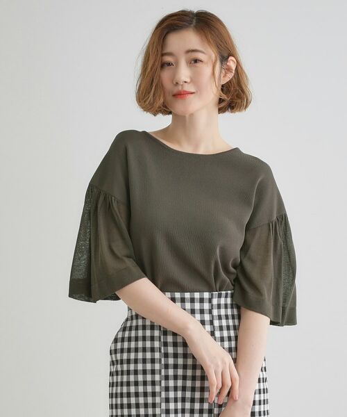 grove / グローブ ニット・セーター | 【嬉しい機能付き】やわらかドライタッチシアーフレアスリーブニット | 詳細9