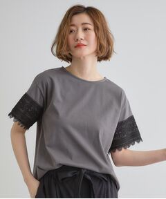grove / グローブ Tシャツ | 【洗える/二の腕カバー】上品なレースで叶える、きちんと見えの夏Tシャツ