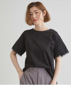 grove / グローブ Tシャツ | 【洗える/二の腕カバー】上品なレースで叶える、きちんと見えの夏Tシャツ