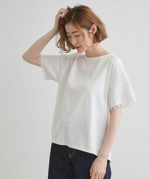 grove / グローブ Tシャツ | 【洗える/二の腕カバー】上品なレースで叶える、きちんと見えの夏Tシャツ | 詳細2