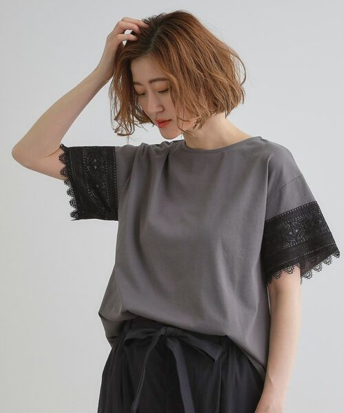 grove / グローブ Tシャツ | 【洗える/二の腕カバー】上品なレースで叶える、きちんと見えの夏Tシャツ | 詳細5