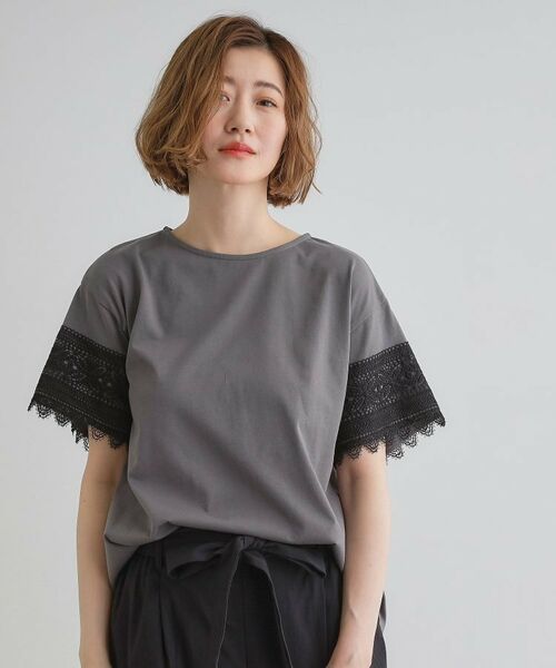 grove / グローブ Tシャツ | 【洗える/二の腕カバー】上品なレースで叶える、きちんと見えの夏Tシャツ | 詳細6