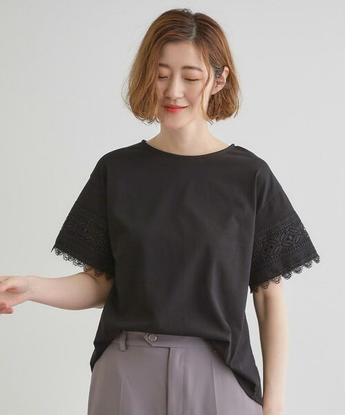 grove / グローブ Tシャツ | 【洗える/二の腕カバー】上品なレースで叶える、きちんと見えの夏Tシャツ | 詳細9
