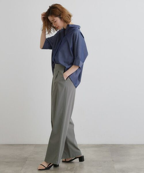 grove / グローブ パンツ | 高身長さん向け+10cm【接触冷感】サマーハイパーストレッチワイドパンツ | 詳細3