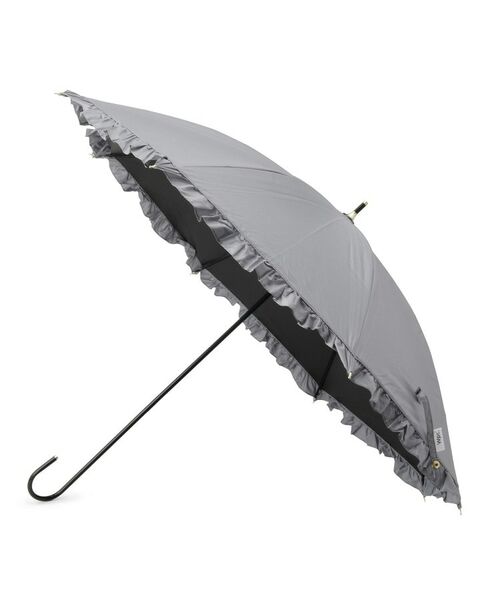 grove / グローブ 傘 | 遮熱遮光クラシックフリル長傘（チャコールグレー(014)）