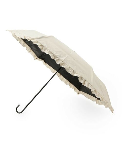 grove/グローブ 遮熱遮光クラシックフリル折り畳み傘 ライトベージュ(051) 00 grove/グローブ 遮熱遮光クラシックフリル折り畳み傘 ライトベージュ(051) 00