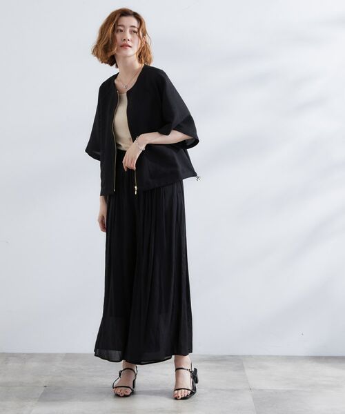 grove / グローブ ノーカラージャケット | 透け感と立体感で魅せる、大人の夏のメッシュワイドスリーブジャケット | 詳細3