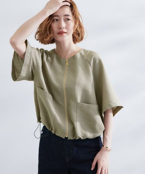 grove / グローブ ノーカラージャケット | 透け感と立体感で魅せる、大人の夏のメッシュワイドスリーブジャケット | 詳細5