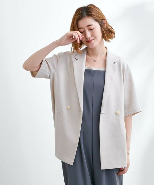 grove / グローブ テーラードジャケット | 軽やかに羽織れて、きちんと見え ハーフスリーブテーラードジャケット | 詳細1