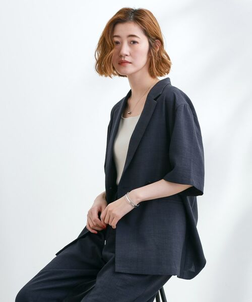 grove / グローブ テーラードジャケット | 軽やかに羽織れて、きちんと見え ハーフスリーブテーラードジャケット | 詳細11