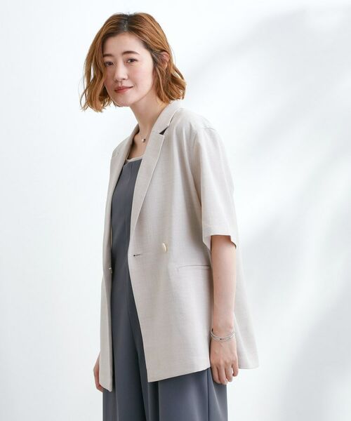 grove / グローブ テーラードジャケット | 軽やかに羽織れて、きちんと見え ハーフスリーブテーラードジャケット | 詳細2